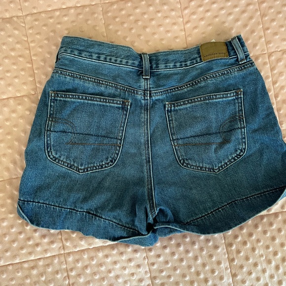 American Eagle Blue Jean Shorts High-Waisted Vintage Style - Picture 2 of 4